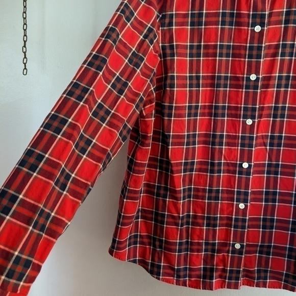 Vineyard Vines Red Plaid Weekend Button Down Cotton Shirt Size 16 - Picture 3 of 7
